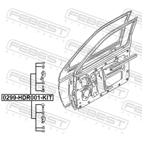 Montážna sada dverí FEBEST 0299-HDR001-KIT - obr. 1