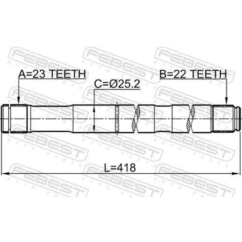 Hnací hriadeľ FEBEST 0312-ESATRH - obr. 1