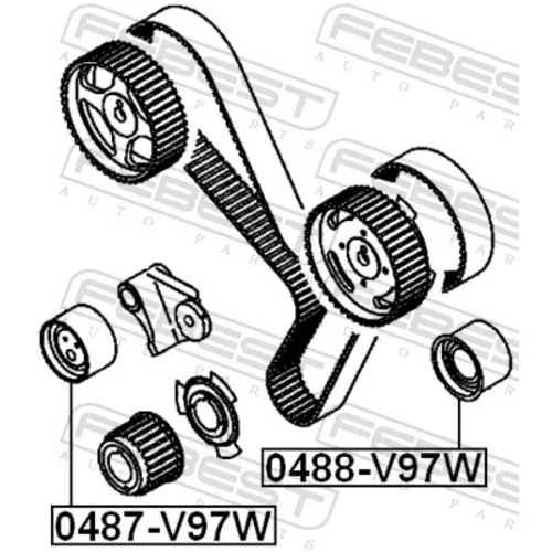 Napínacia kladka ozubeného remeňa FEBEST 0487-V97W - obr. 1