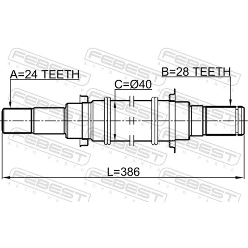 Hnací hriadeľ 0512-BL16MT /FEBEST/ - obr. 1