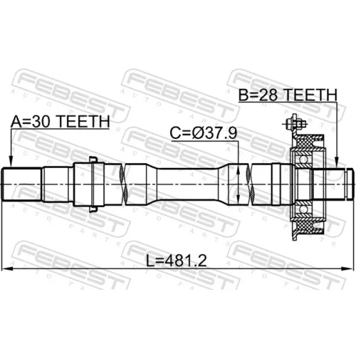 Hnací hriadeľ FEBEST 0512-MPVRH - obr. 1