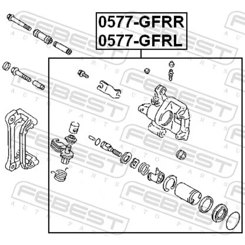 Brzdový strmeň FEBEST 0577-GFRL - obr. 1