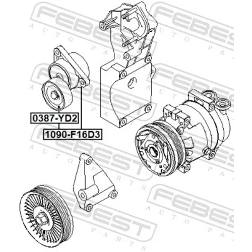 Napinák rebrovaného klinového remeňa FEBEST 1090-F16D3 - obr. 1