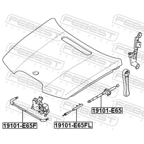 Lanko pre otváranie kapoty motora FEBEST 19101-E65 - obr. 1