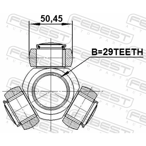 Trojkríž hnacieho hriadeľa FEBEST 2116-TTG - obr. 1