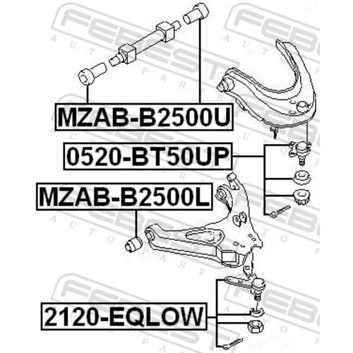 Zvislý/nosný čap FEBEST 2120-EQLOW - obr. 1