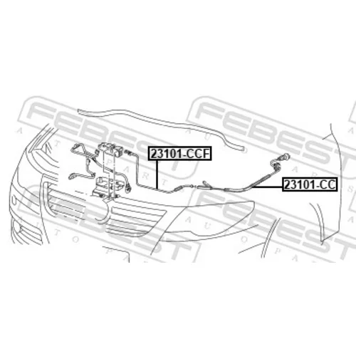 Lanko pre otváranie kapoty motora FEBEST 23101-CCF - obr. 1