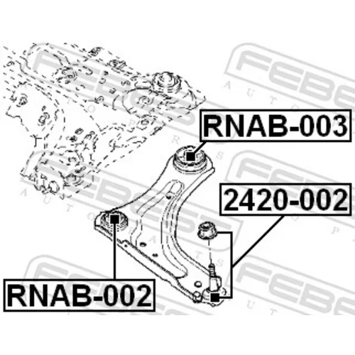 Zvislý/nosný čap FEBEST 2420-002 - obr. 1