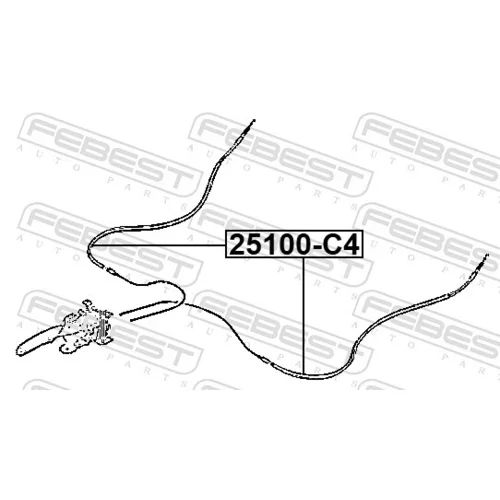 Ťažné lanko parkovacej brzdy FEBEST 25100-C4 - obr. 1