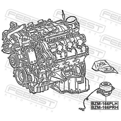 Uloženie motora FEBEST BZM-166PLH - obr. 1