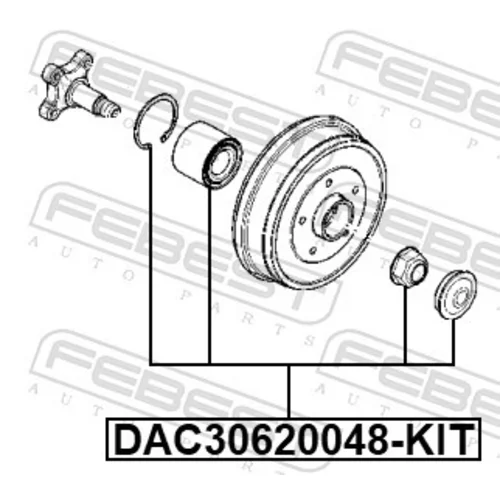 Ložisko kolesa - opravná sada DAC30620048-KIT /FEBEST/ - obr. 1