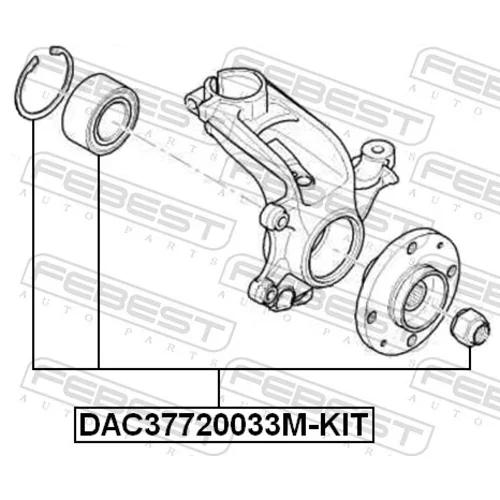 Ložisko kolesa - opravná sada FEBEST DAC37720033M-KIT - obr. 1