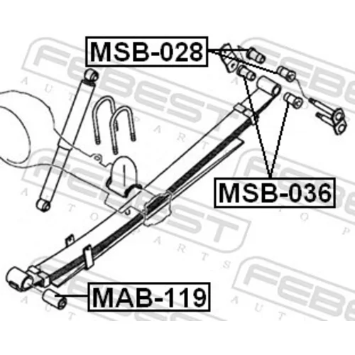 Ložiskové puzdro listovej pružiny FEBEST MAB-119 - obr. 1