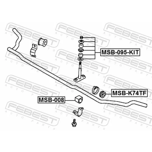 Uloženie priečneho stabilizátora FEBEST MSB-K74TF - obr. 1