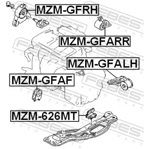 Uloženie motora FEBEST MZM-626MT - obr. 1