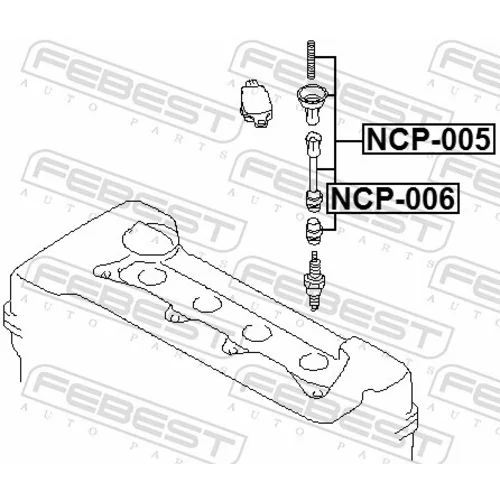 Pripájací konektor zapaľovacej cievky NCP-006 /FEBEST/ - obr. 1