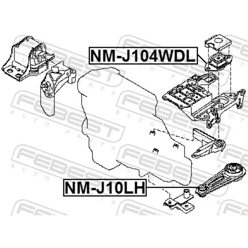 Uloženie manuálnej prevodovky FEBEST NM-J104WDL - obr. 1