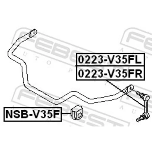 Uloženie priečneho stabilizátora FEBEST NSB-V35F - obr. 1