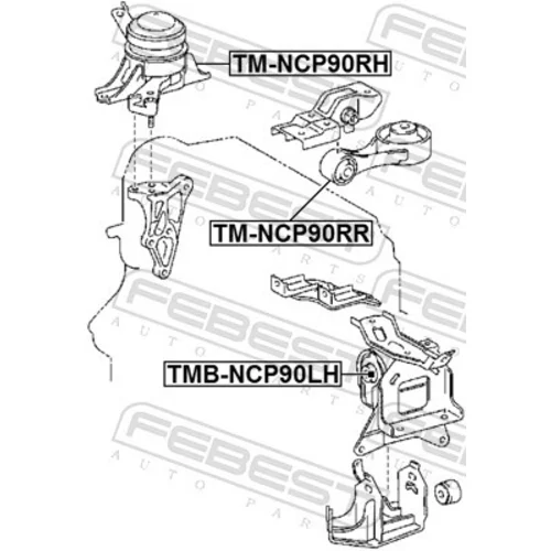 Uloženie motora FEBEST TM-NCP90RH - obr. 1