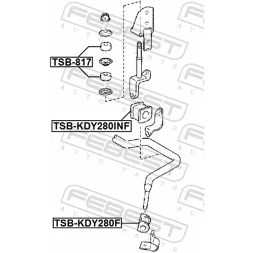 Uloženie priečneho stabilizátora FEBEST TSB-KDY280F - obr. 1