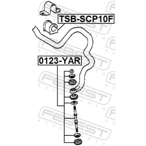 Uloženie priečneho stabilizátora FEBEST TSB-SCP10F - obr. 1