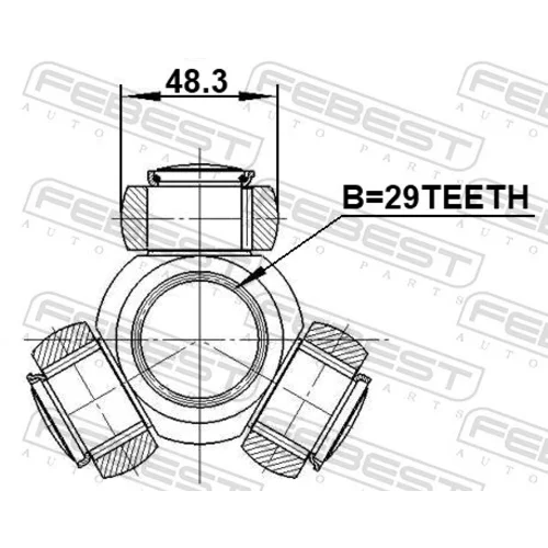 Trojkríž hnacieho hriadeľa FEBEST 0116-KUN26 - obr. 1