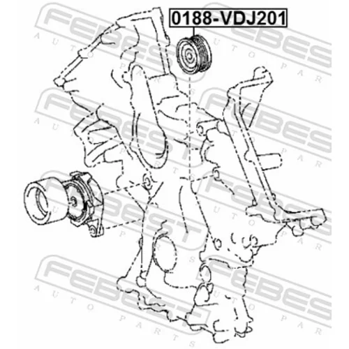 Vratná/vodiaca kladka rebrovaného klinového remeňa FEBEST 0188-VDJ201 - obr. 1