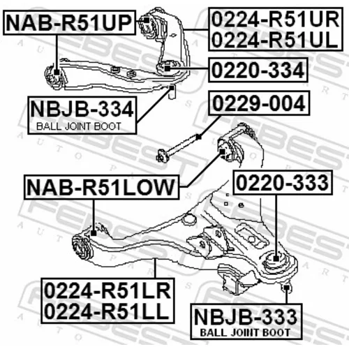 Skrutka pre nastavenie odklonu kolesa FEBEST 0229-004 - obr. 1