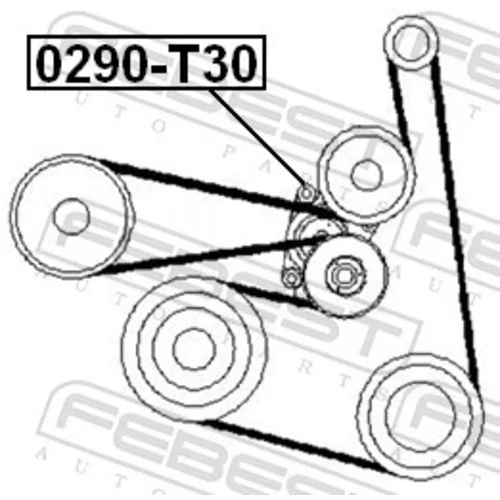 Napinák rebrovaného klinového remeňa FEBEST 0290-T30 - obr. 1