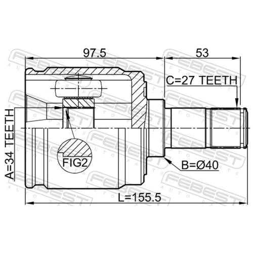 Sada kĺbov hnacieho hriadeľa 0311-CL20LH /FEBEST/ - obr. 1