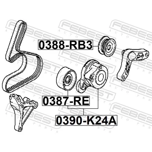 Napinák rebrovaného klinového remeňa FEBEST 0390-K24A - obr. 1