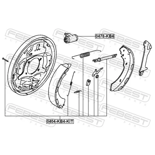 Sada príslušenstva čeľustí parkovacej brzdy FEBEST 0404-KB4-KIT - obr. 1