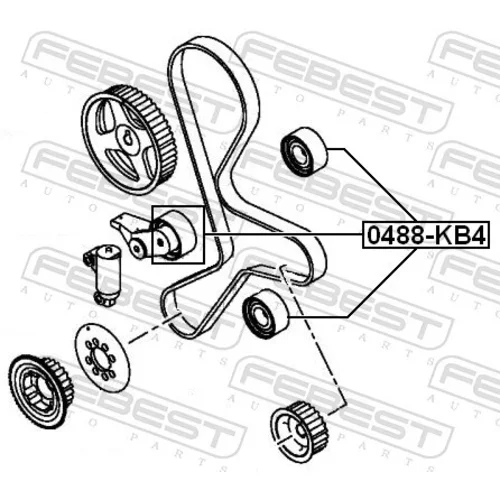 Obehová/vodiaca kladka ozubeného remeňa FEBEST 0488-KB4 - obr. 1