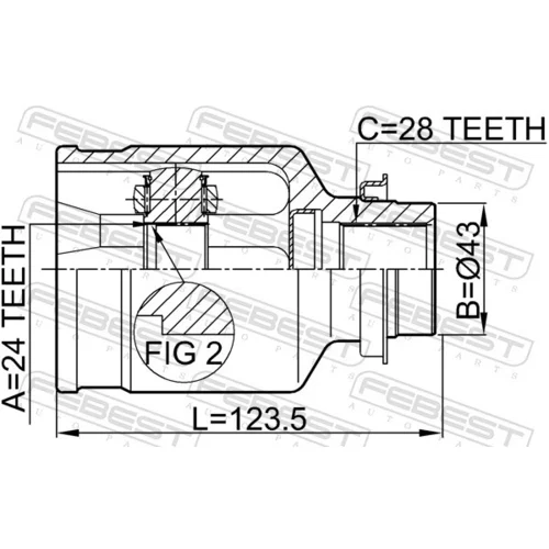 Sada kĺbov hnacieho hriadeľa 0511-M320MTRH /FEBEST/ - obr. 1