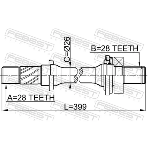 Hnací hriadeľ 0512-6GG /FEBEST/ - obr. 1