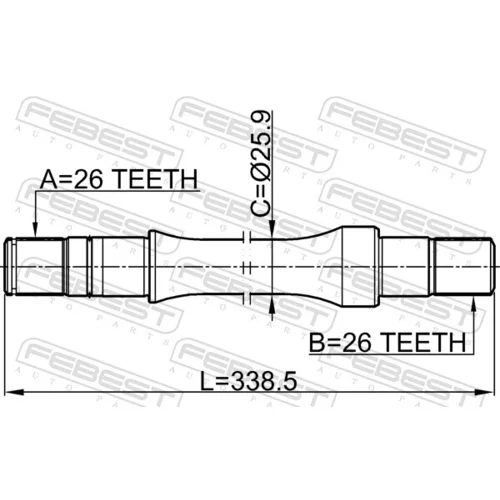 Hnací hriadeľ FEBEST 0712-RH413 - obr. 1