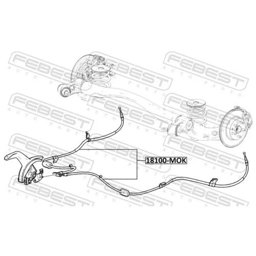 Ťažné lanko parkovacej brzdy 18100-MOK /FEBEST/ - obr. 1