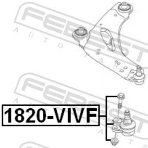 Zvislý/nosný čap FEBEST 1820-VIVF - obr. 1