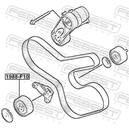 Vratná/vodiaca kladka rebrovaného klinového remeňa FEBEST 1988-F10 - obr. 1