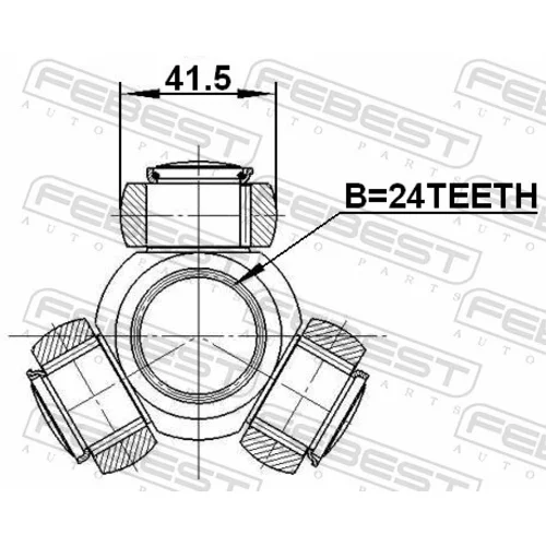 Trojkríž hnacieho hriadeľa FEBEST 2116-TC718TDCI - obr. 1