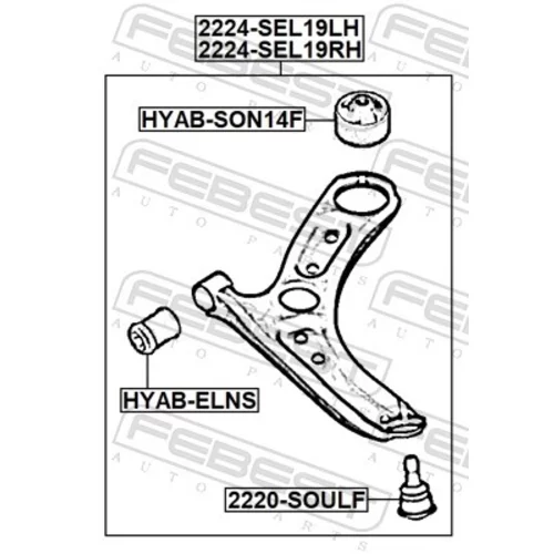 Rameno zavesenia kolies FEBEST 2224-SEL19RH - obr. 1