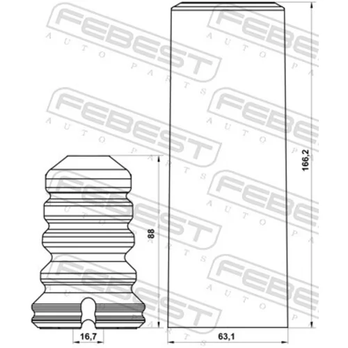 Ochranná sada tlmiča proti prachu FEBEST BMSHB-E90R-KIT - obr. 1