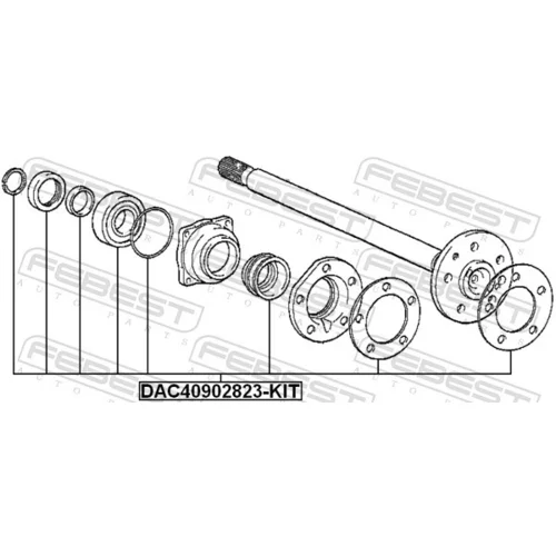 Ložisko kolesa - opravná sada FEBEST DAC40902823-KIT - obr. 1