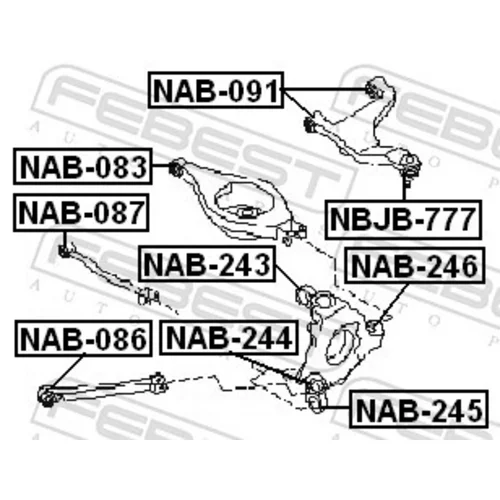 Súprava na opravu, zvislý/vodiaci kĺb FEBEST NBJB-777 - obr. 1