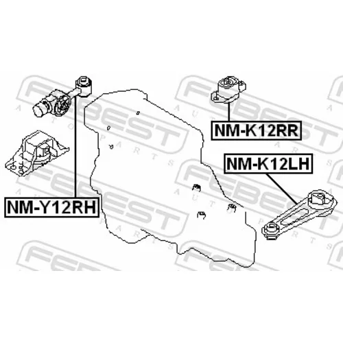 Uloženie motora FEBEST NM-Y12RH - obr. 1