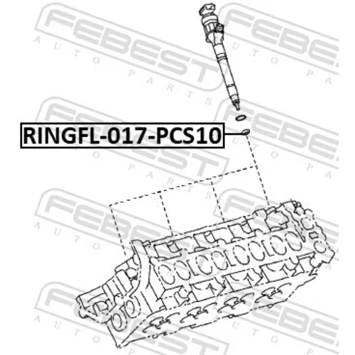 Sada tesniacich krúžkov, vstrekovací ventil FEBEST RINGFL-017-PCS10 - obr. 1