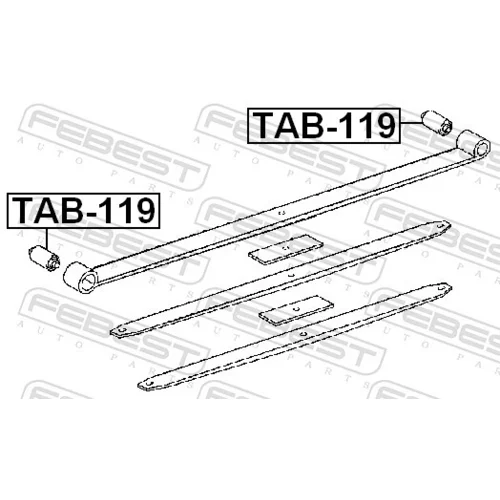 Ložiskové puzdro listovej pružiny FEBEST TAB-119 - obr. 1