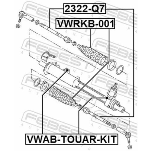 Uloženie prevodovky riadenia FEBEST VWAB-TOUAR-KIT - obr. 1