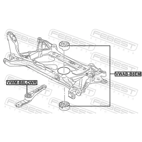 Uloženie motora FEBEST VWM-B8LOWR - obr. 1