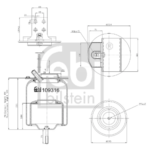 Mech pneumatického pruženia FEBI BILSTEIN 109316